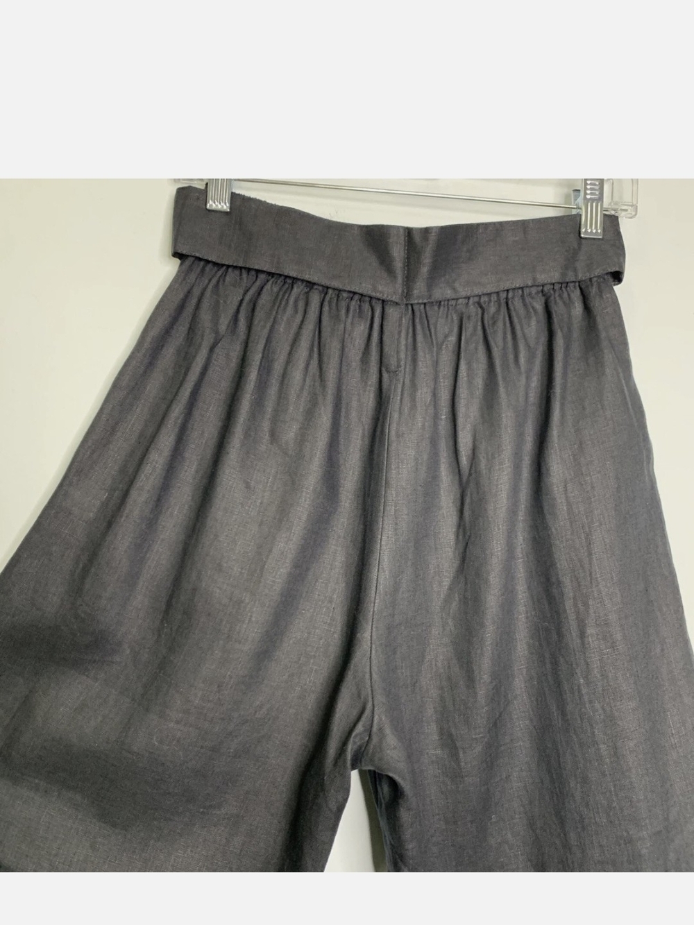 FREE THE LABEL MONACO 100% Linen High Waisted Wide-Leg Black Pant - Picture 6 of 9